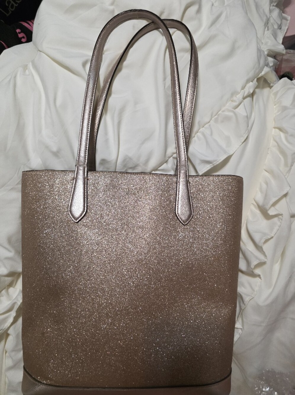Kate Spade Glittery Pink Tote Bag with Dual Shoulder Straps